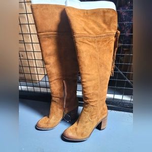 Franco Sarto knee high boots, size 10, tan